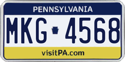 PA license plate MKG4568