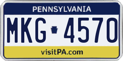 PA license plate MKG4570