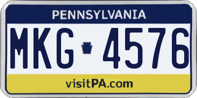 PA license plate MKG4576