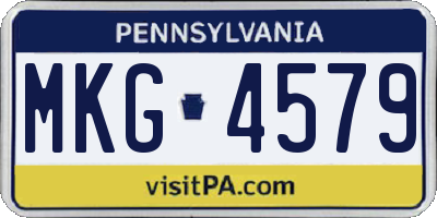 PA license plate MKG4579