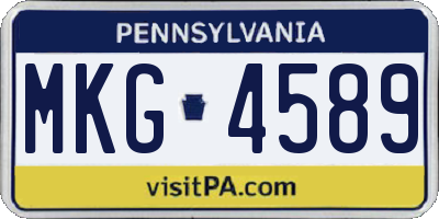 PA license plate MKG4589