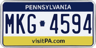 PA license plate MKG4594