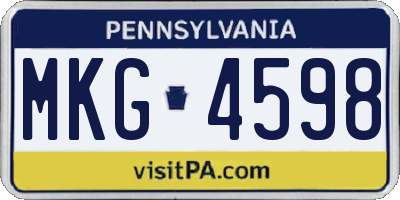 PA license plate MKG4598
