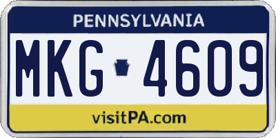 PA license plate MKG4609