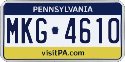 PA license plate MKG4610