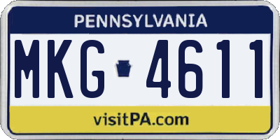 PA license plate MKG4611