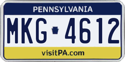 PA license plate MKG4612