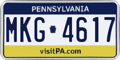 PA license plate MKG4617
