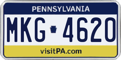 PA license plate MKG4620