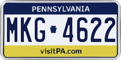 PA license plate MKG4622