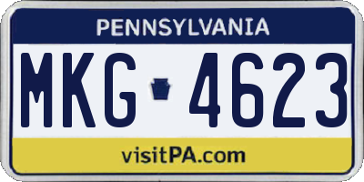 PA license plate MKG4623