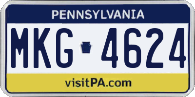 PA license plate MKG4624