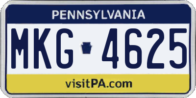 PA license plate MKG4625