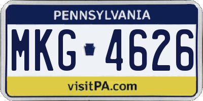 PA license plate MKG4626
