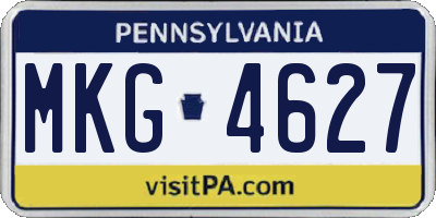 PA license plate MKG4627