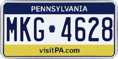PA license plate MKG4628