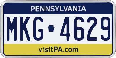PA license plate MKG4629