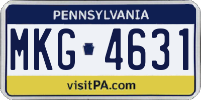 PA license plate MKG4631