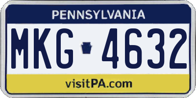 PA license plate MKG4632