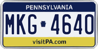 PA license plate MKG4640
