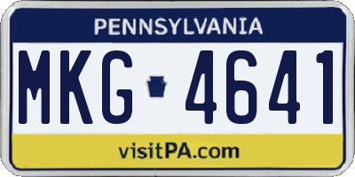 PA license plate MKG4641