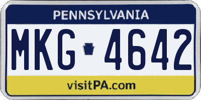 PA license plate MKG4642