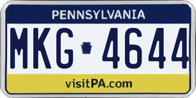 PA license plate MKG4644