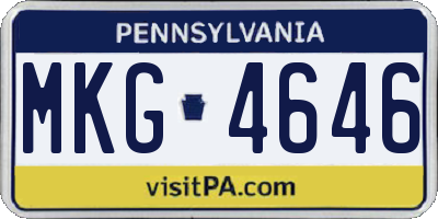 PA license plate MKG4646