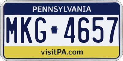 PA license plate MKG4657