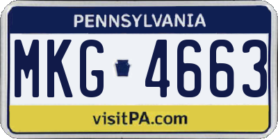 PA license plate MKG4663