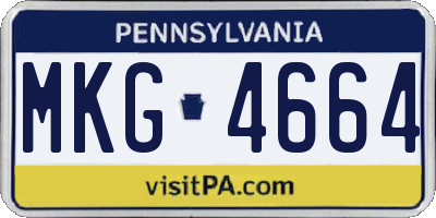 PA license plate MKG4664