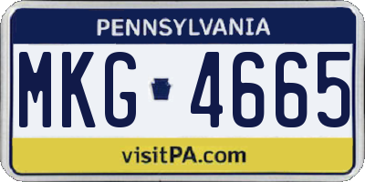 PA license plate MKG4665