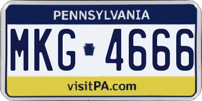 PA license plate MKG4666