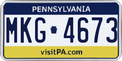 PA license plate MKG4673