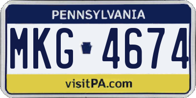 PA license plate MKG4674