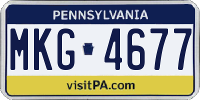 PA license plate MKG4677