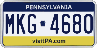 PA license plate MKG4680