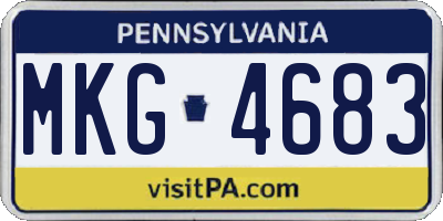 PA license plate MKG4683