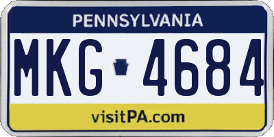 PA license plate MKG4684