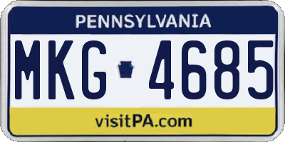 PA license plate MKG4685