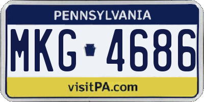 PA license plate MKG4686
