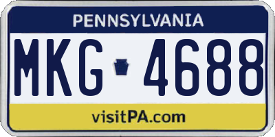 PA license plate MKG4688