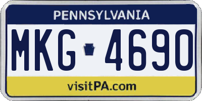 PA license plate MKG4690