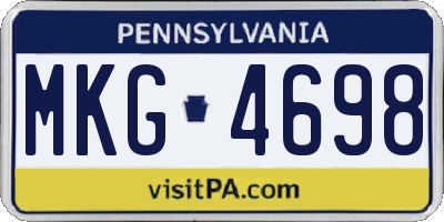PA license plate MKG4698