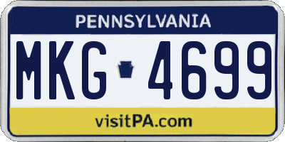 PA license plate MKG4699