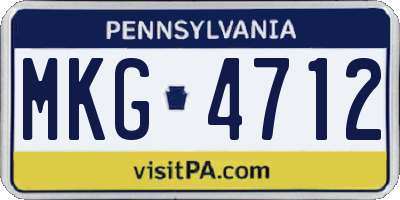 PA license plate MKG4712