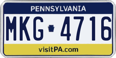 PA license plate MKG4716