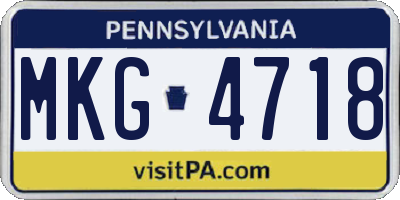 PA license plate MKG4718