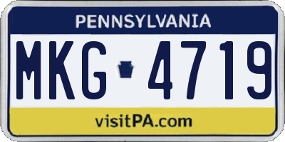 PA license plate MKG4719