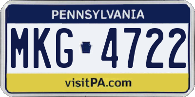 PA license plate MKG4722